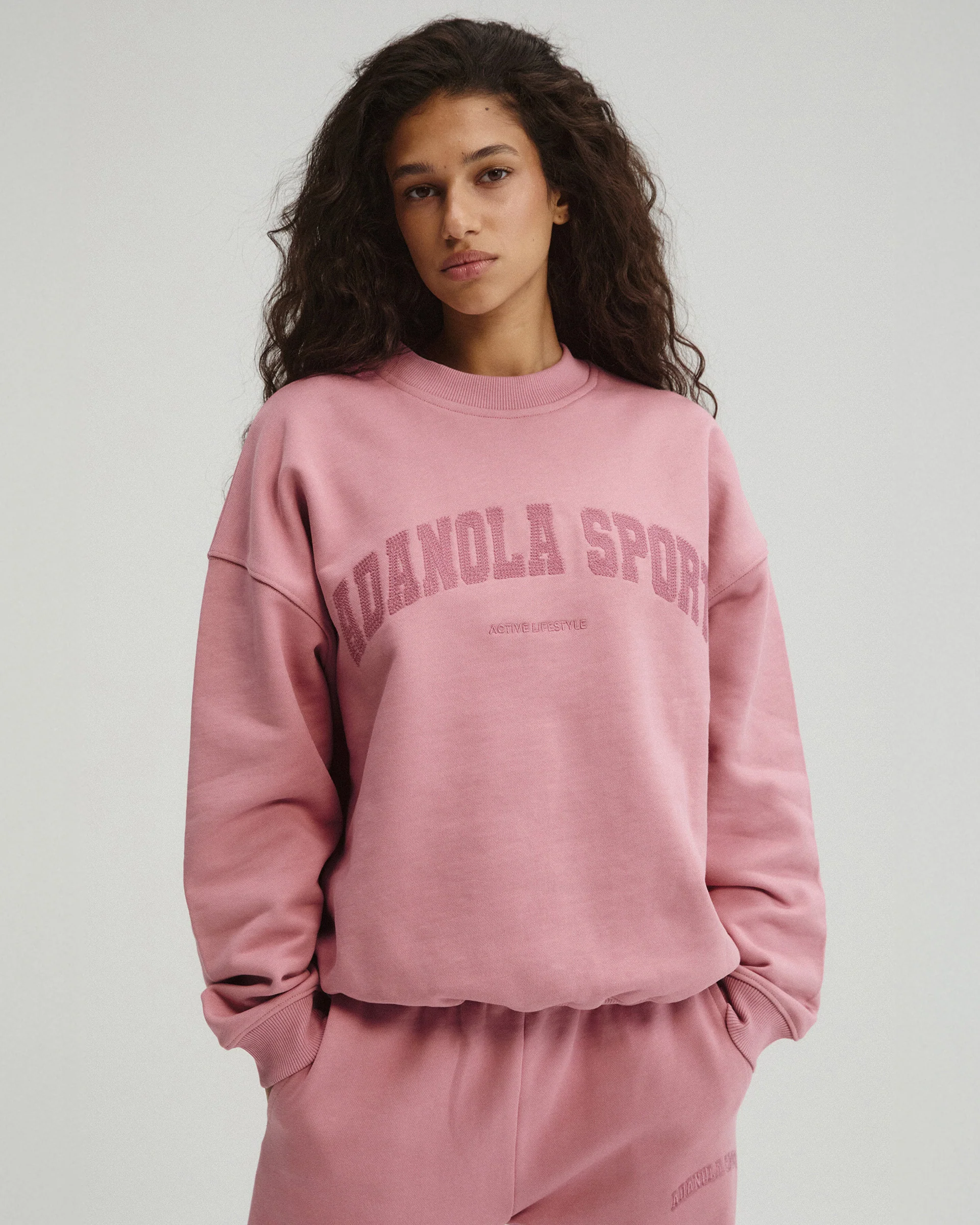 AS Chain Stitch Oversized Sweatshirt - Dusty Pink