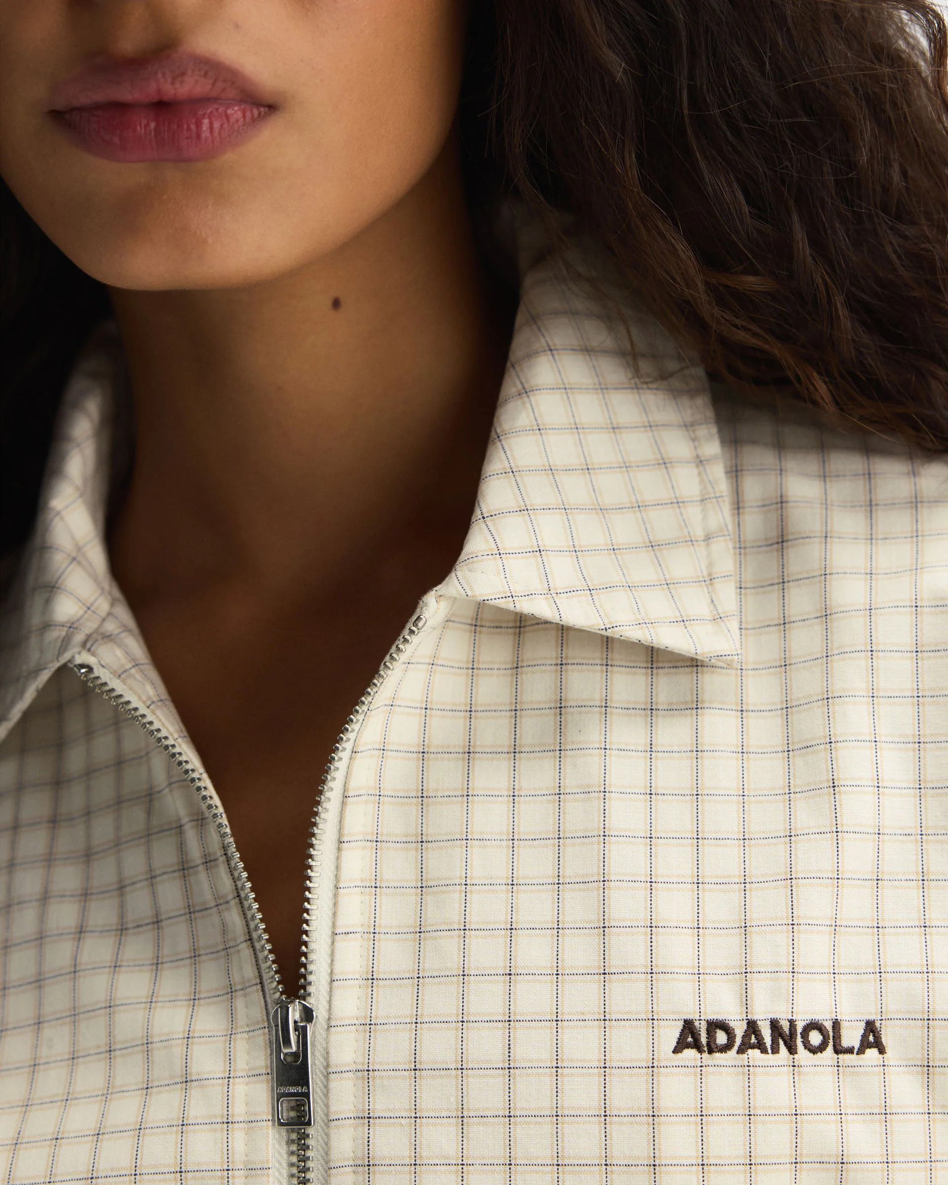 Checked Collared Jacket - Buttercream - Image 3