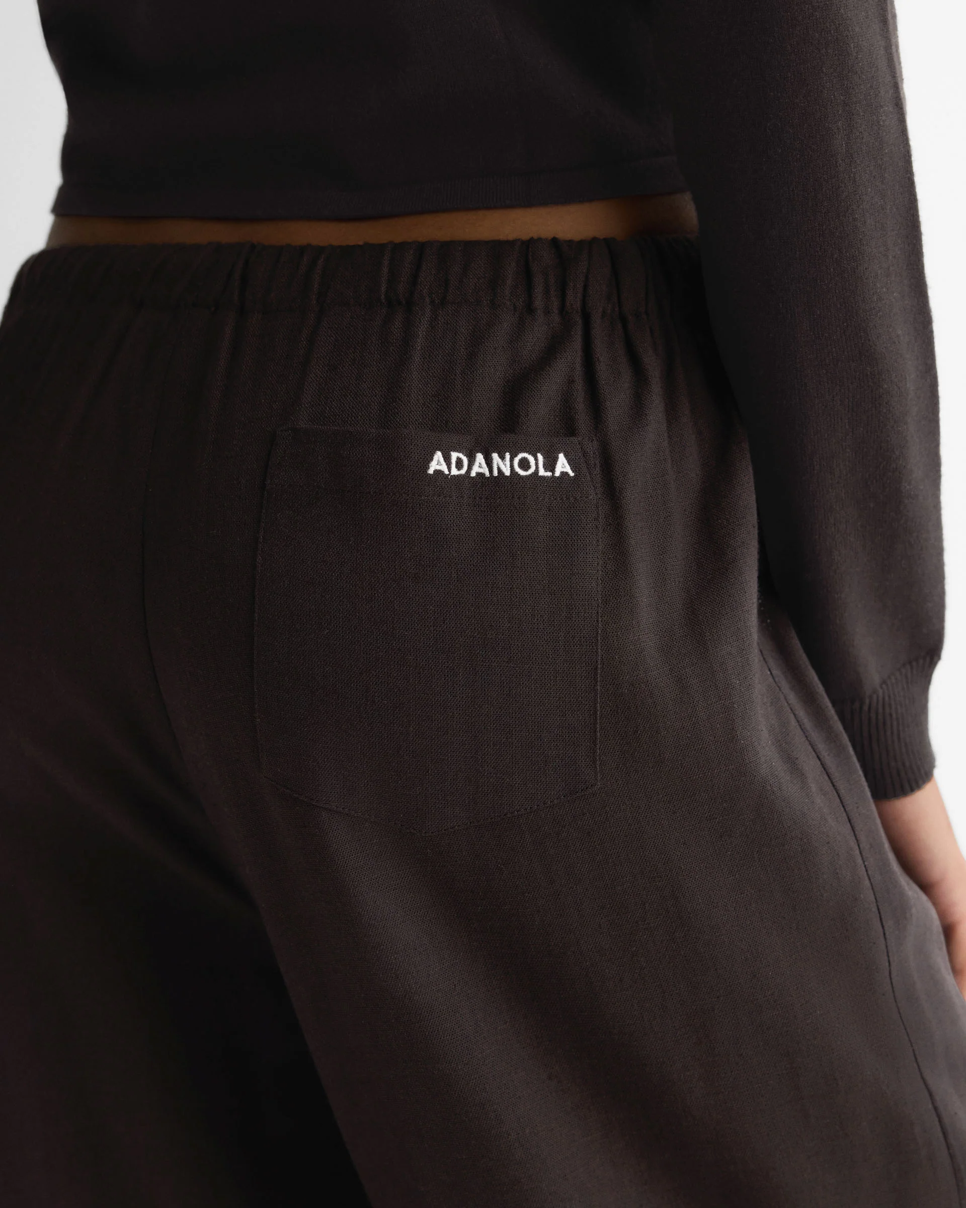 Linen Blend Pants - Coffee Bean - Image 5