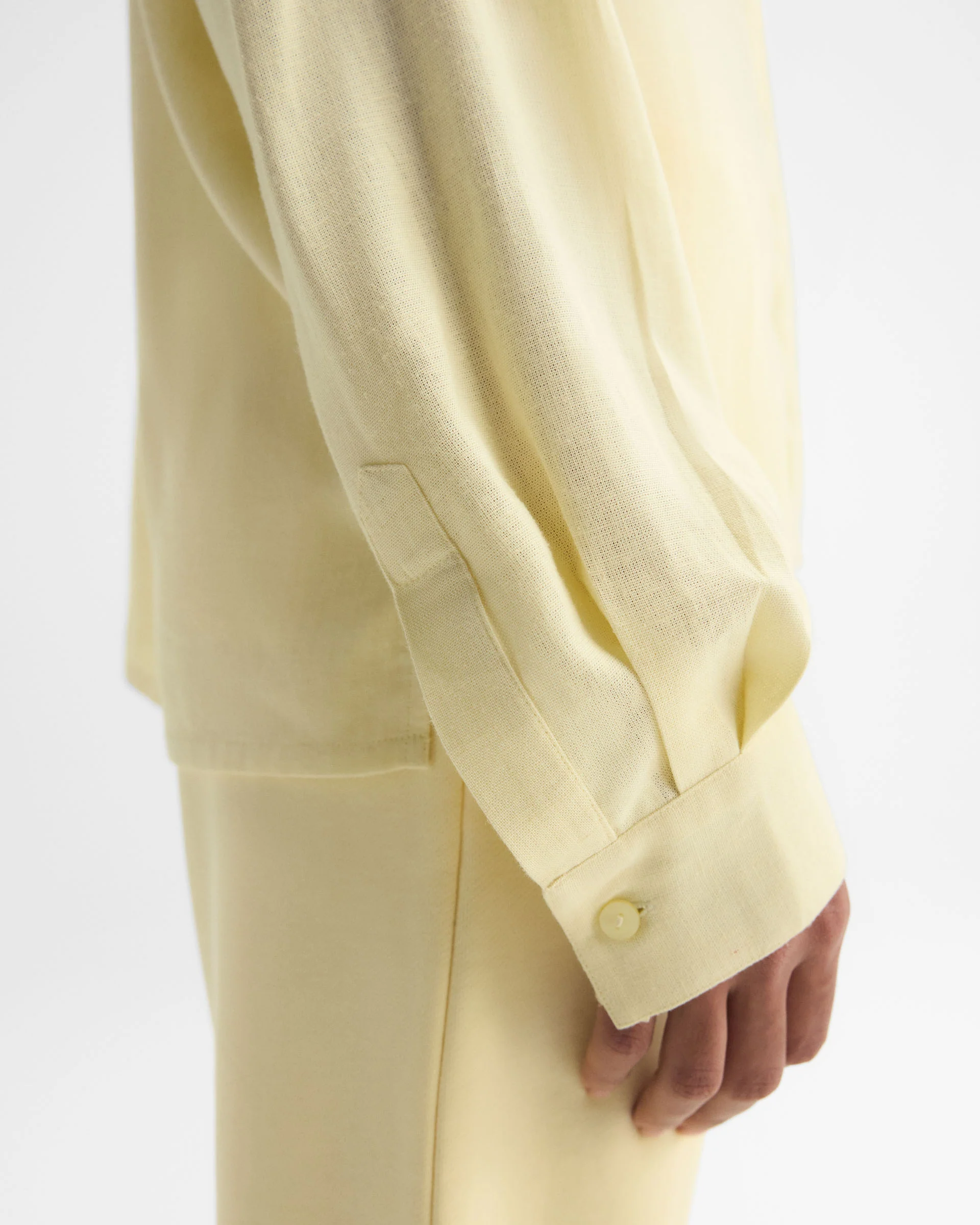 Linen Blend Shirt - Buttercream - Image 3
