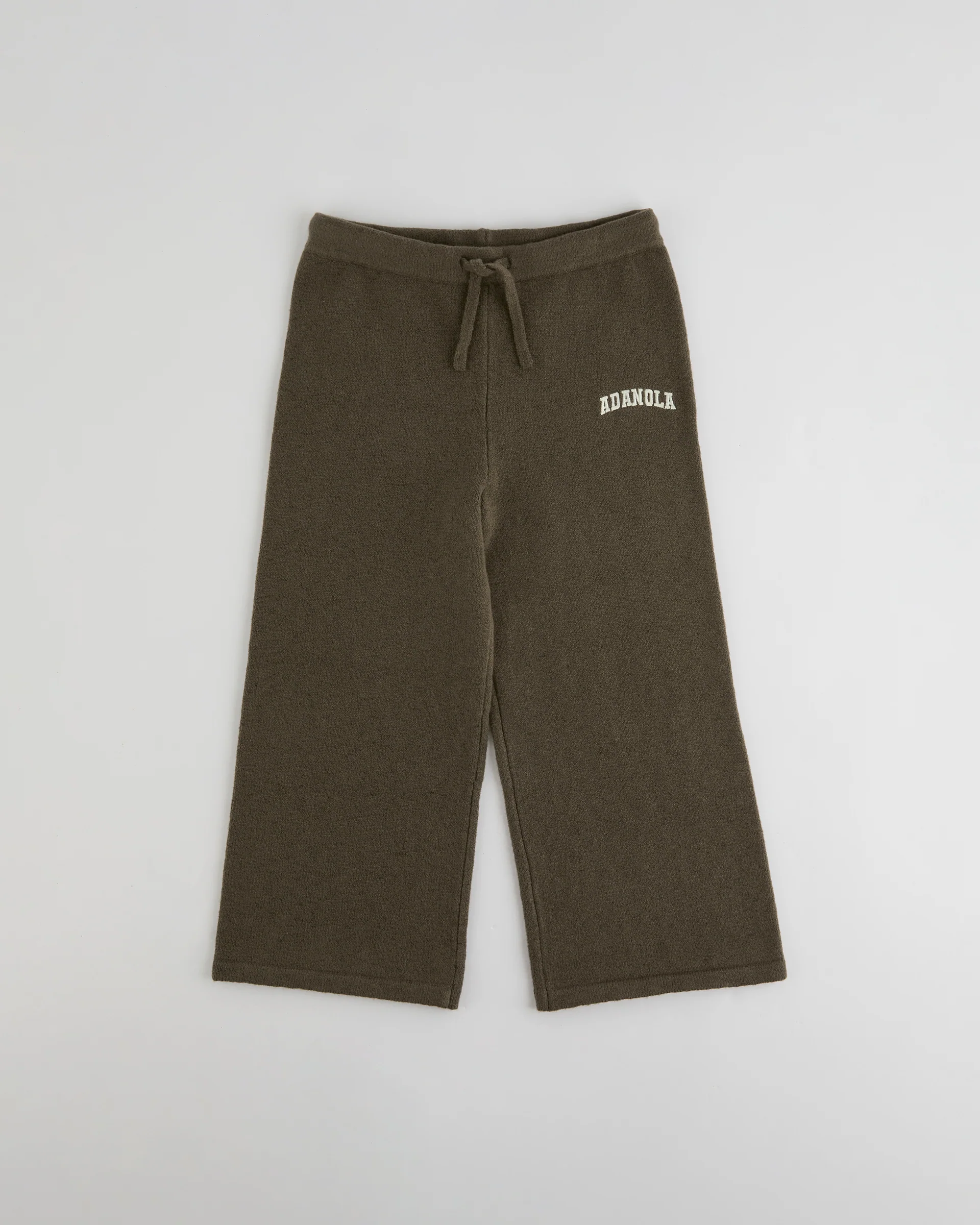 Mini Knit Straight Leg Trousers - Dark Cocoa Brown