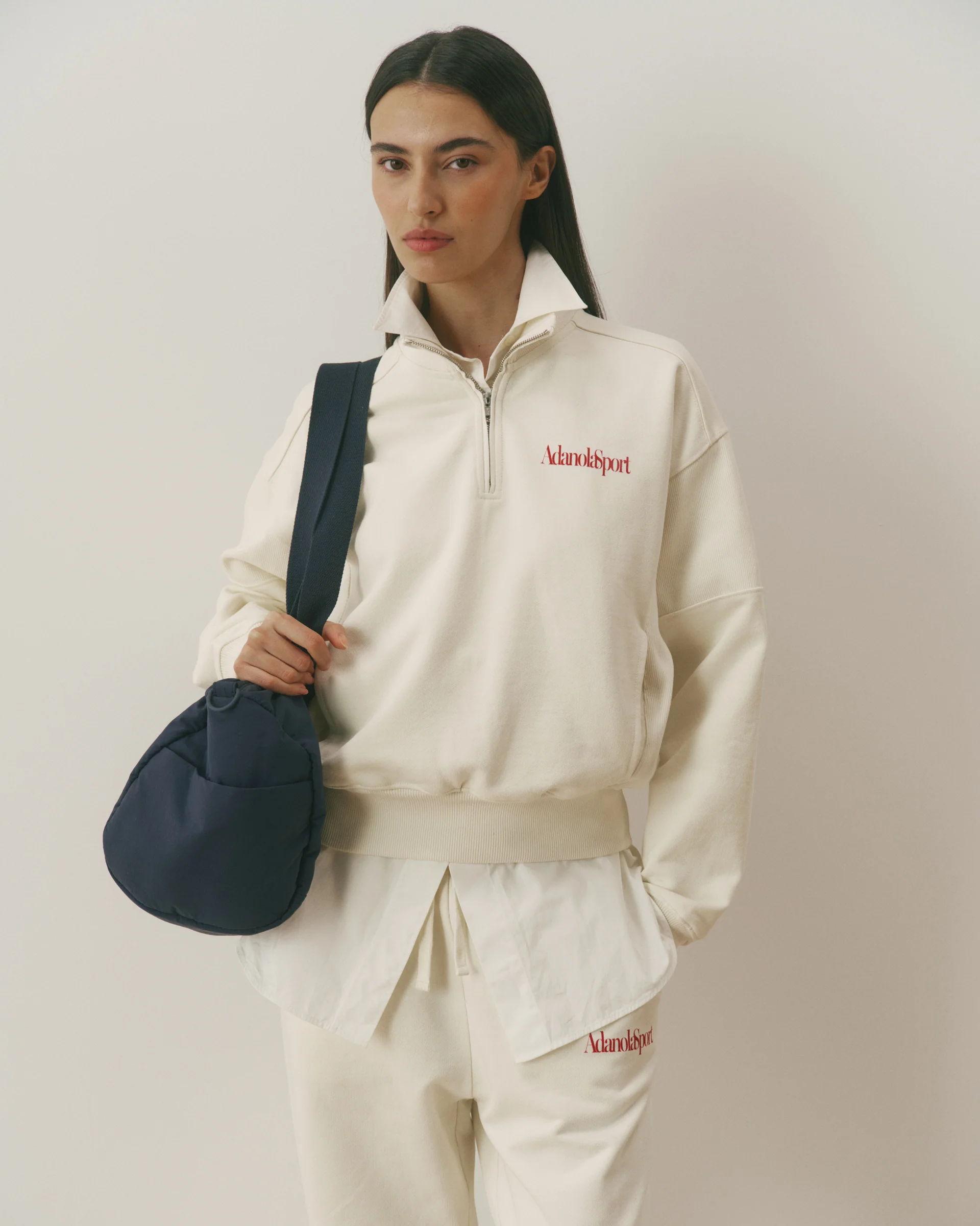 Nylon Duffle Gym Bag - Navy Blue - Image 4