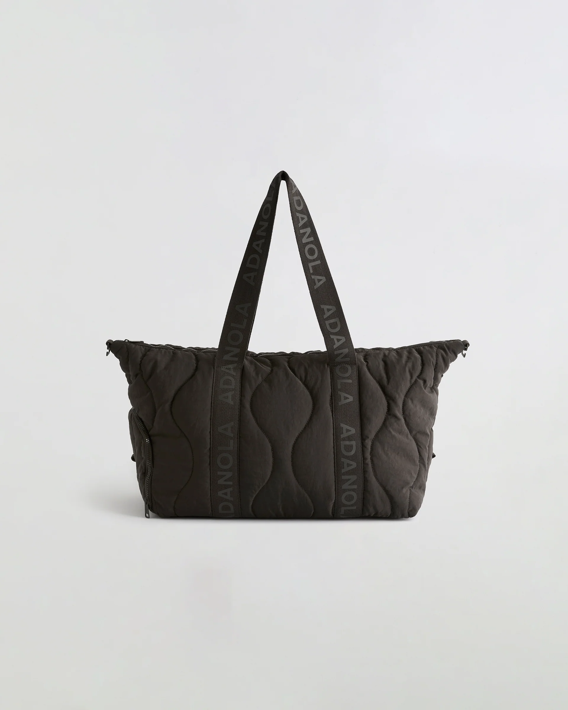 Quilted Nylon Weekender Bag - Coffee Bean - Image 3