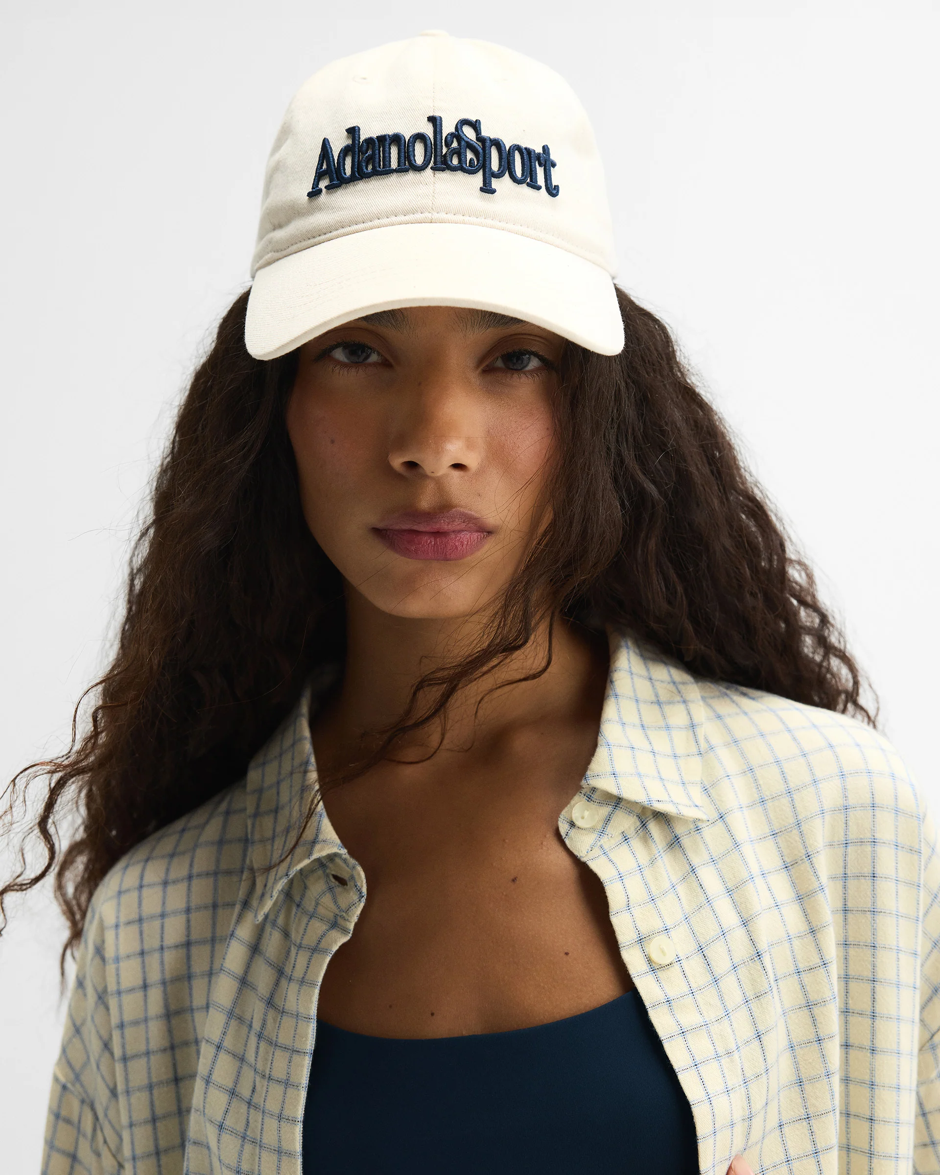 Retro Adanola Sport Cap - Cream/Navy Blue - Image 3