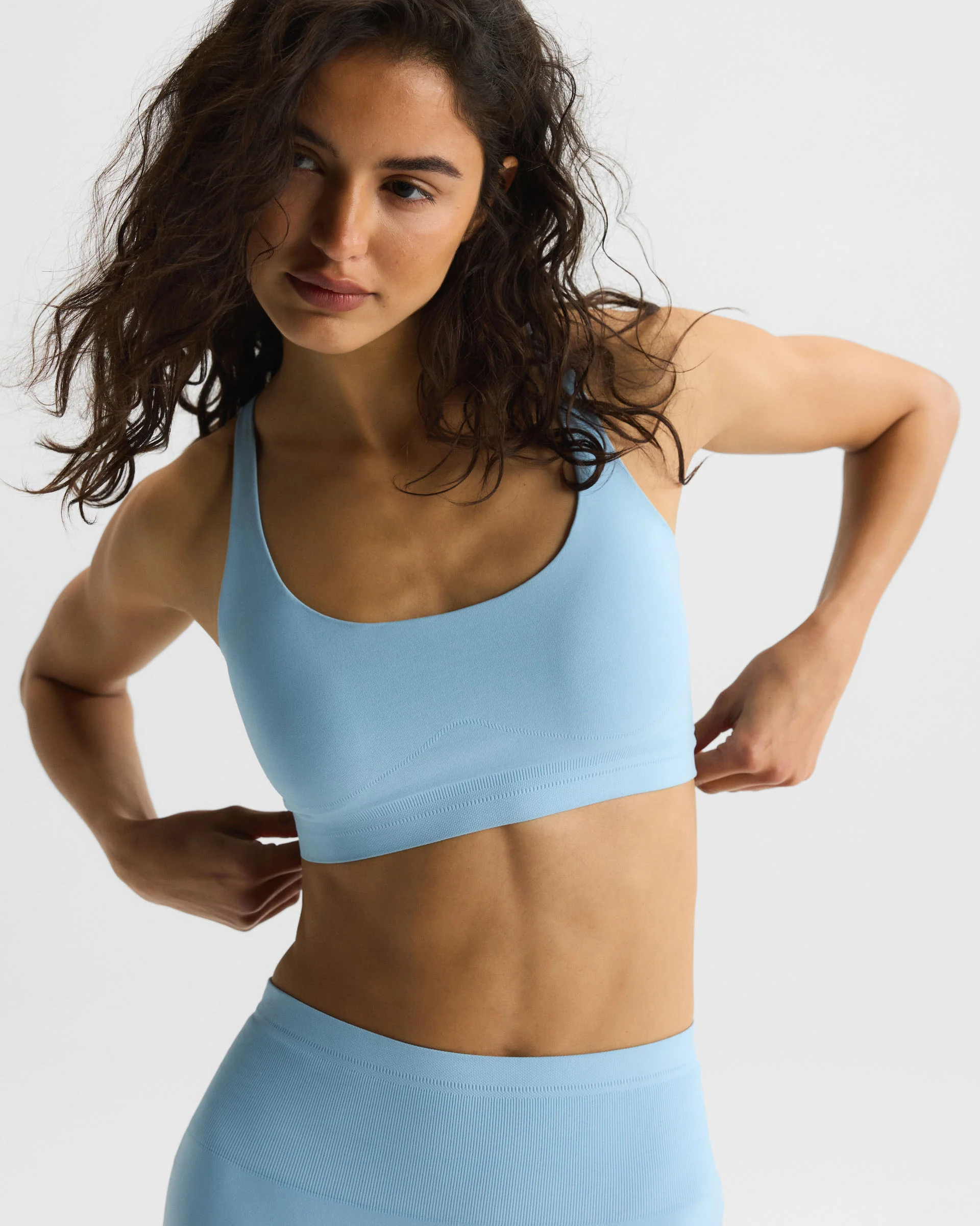 Seamless Racer Back Bra - Breeze Blue - Image 2