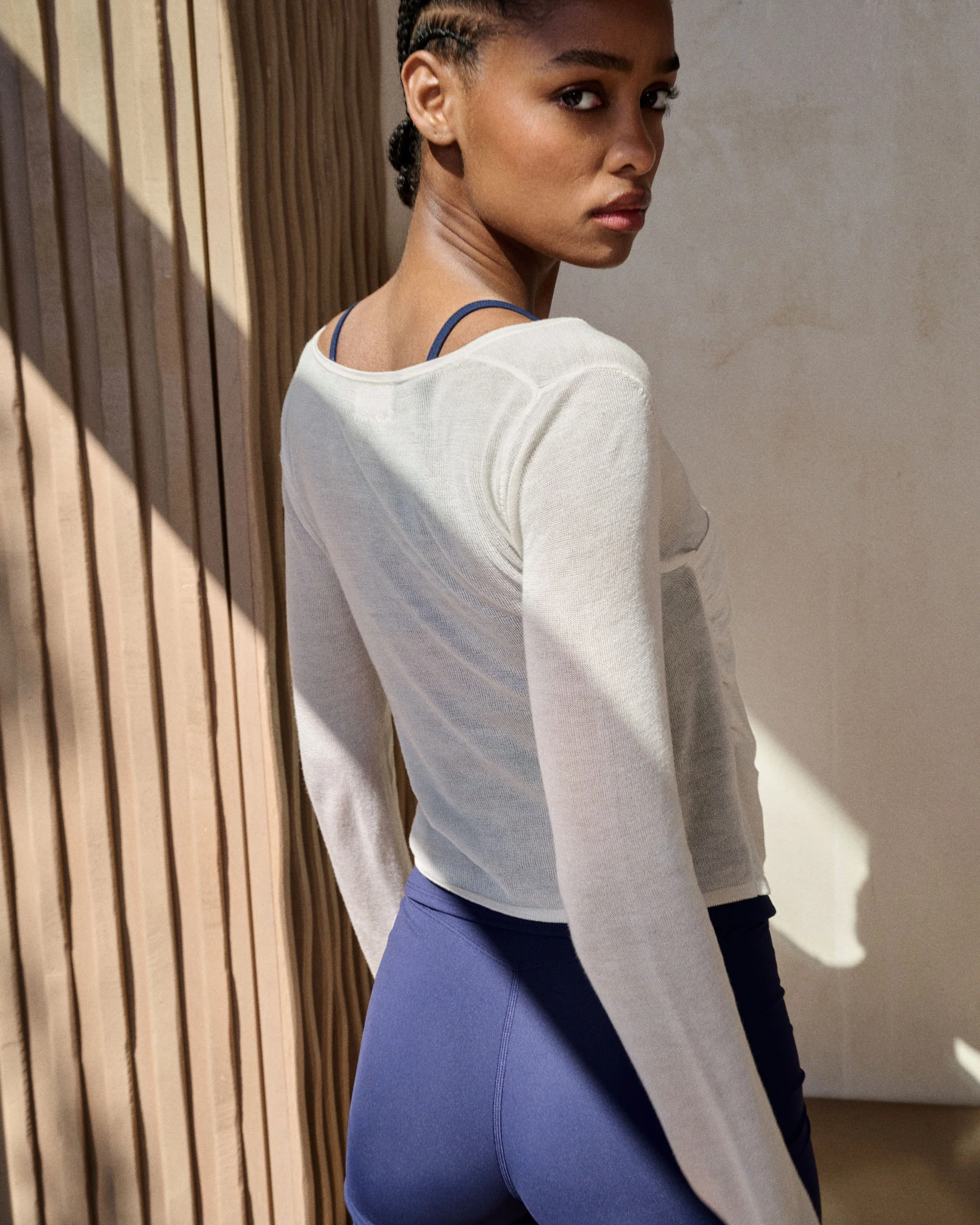 Semi Sheer Wrap Top - Marshmallow White - Image 2