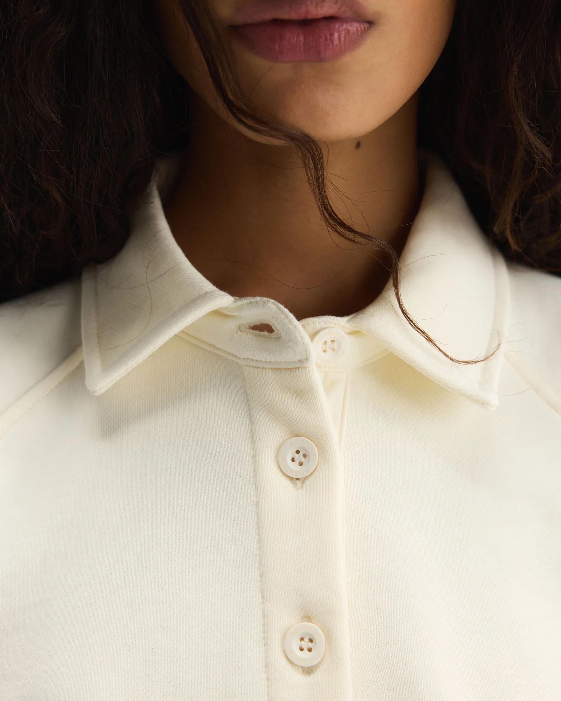 Slouchy Oversized Rugby Sweatshirt - Marshmallow White - Image 3