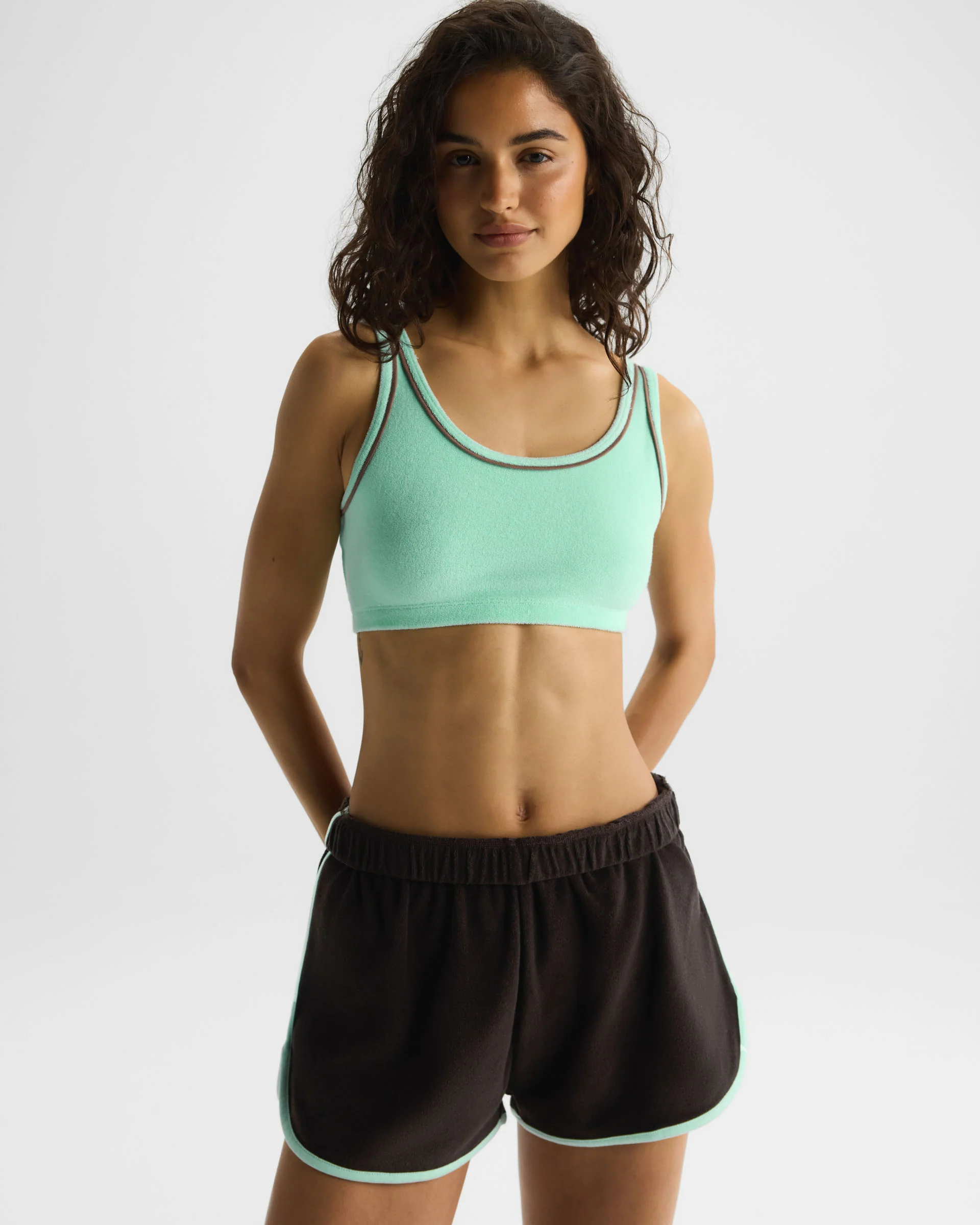 Terry Towelling Bralette - Mint Green - Image 6