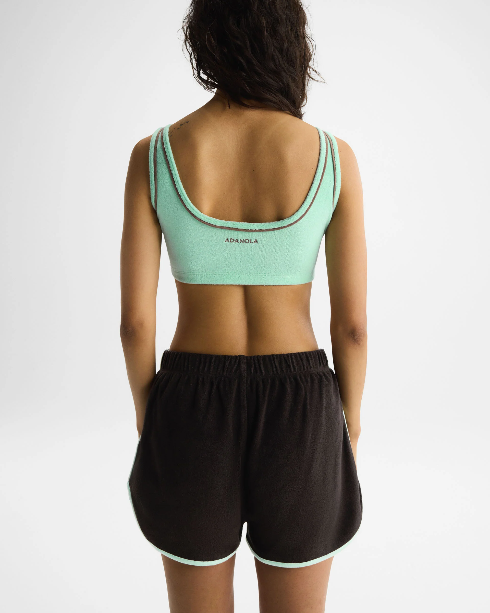 Terry Towelling Piping Shorts - Coffee Bean - Image 3