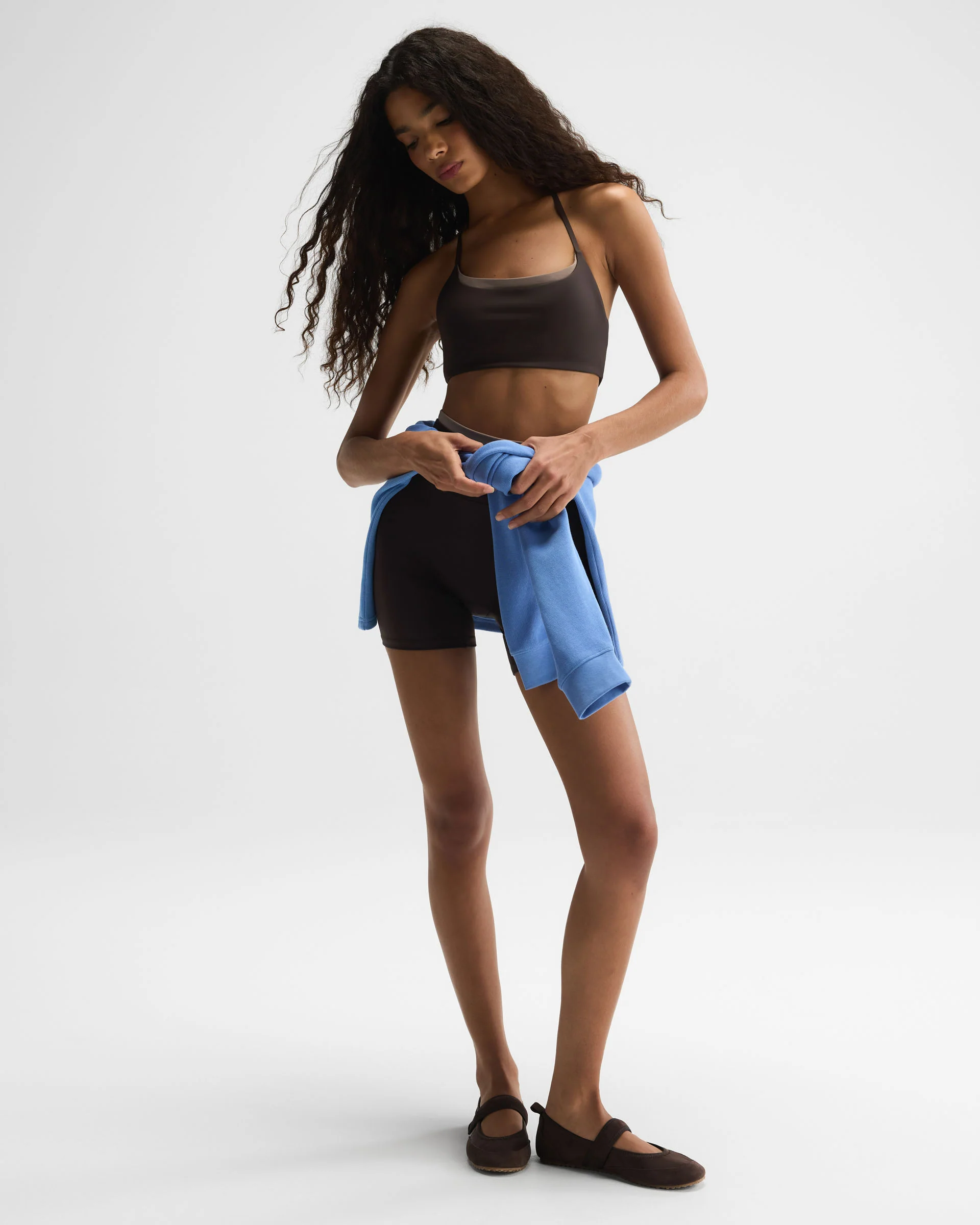 Ultimate Double Layer Crop Shorts - Coffee Bean/Dusty Brown - Image 4