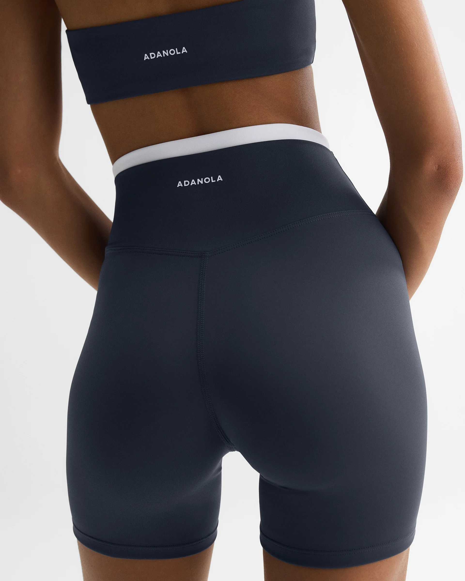 Ultimate Double Layer Crop Shorts - Midnight Blue/White - Image 4