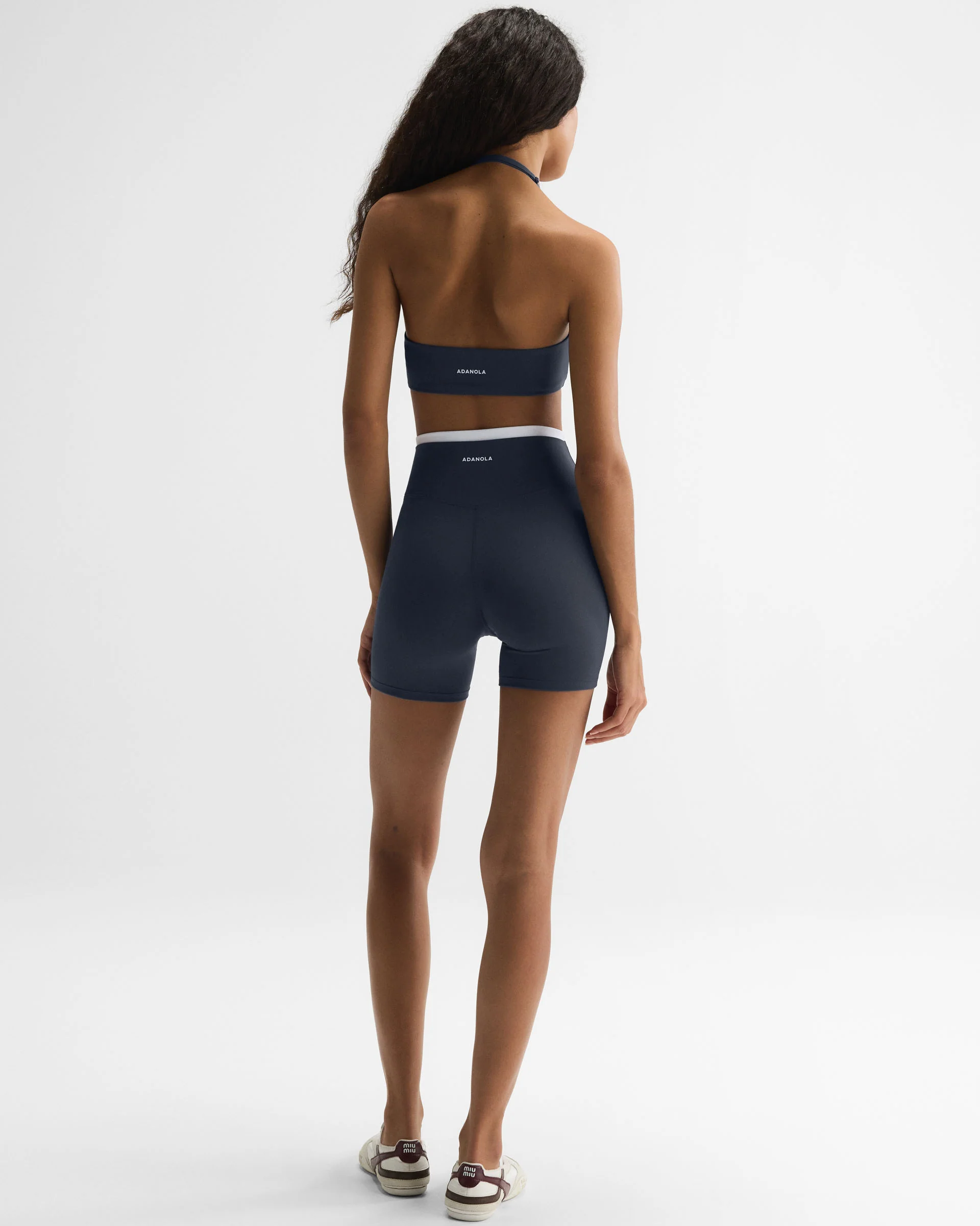 Ultimate Double Layer Crop Shorts - Midnight Blue/White - Image 5