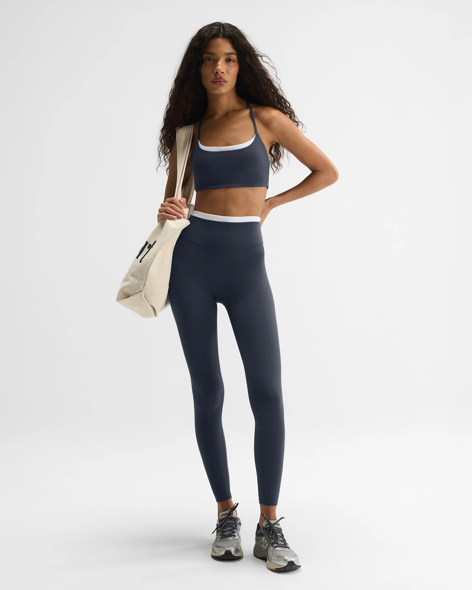 Ultimate Double Layer Leggings - Midnight Blue/White - Image 5
