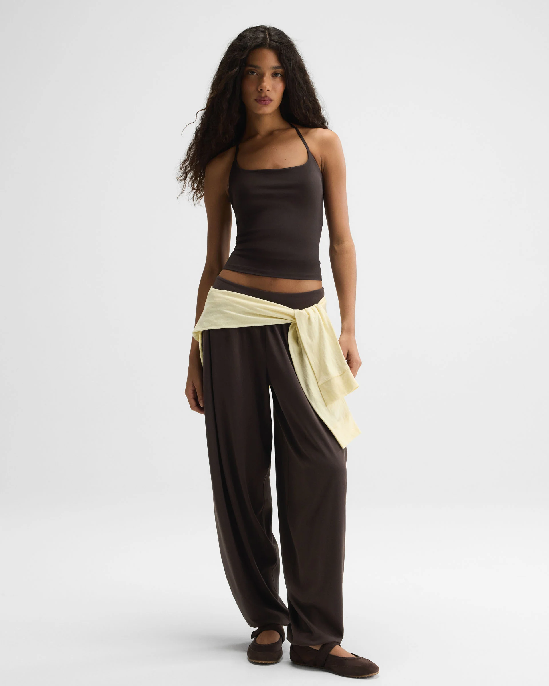 Ultimate Halter Cross Back Top - Coffee Bean - Image 4