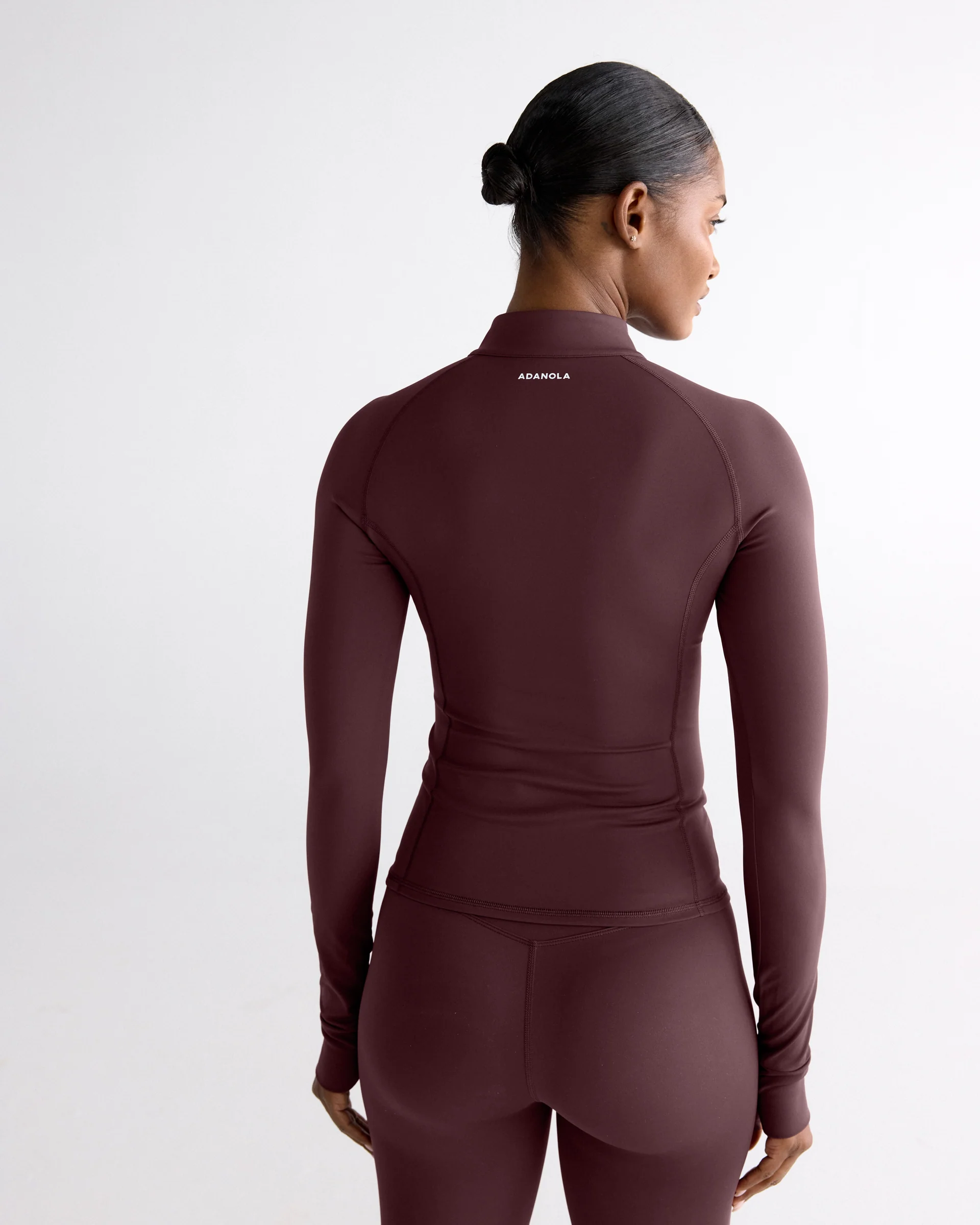 Ultimate Long Sleeve Zip Up Top - Mulberry Red - Image 2